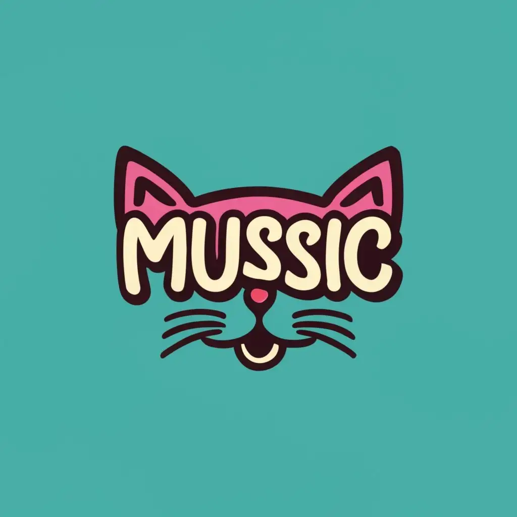 logo, Cat, with the text "Music", typography