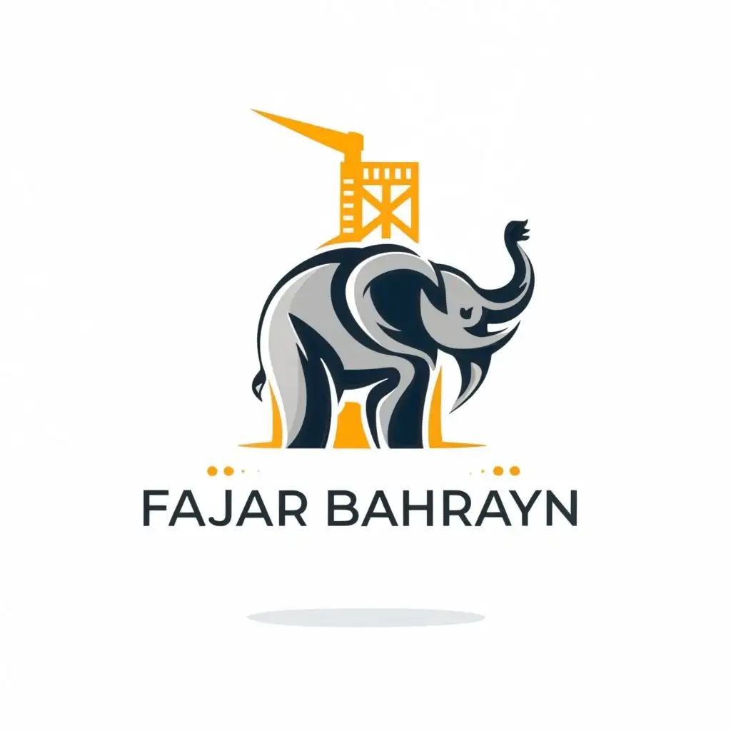 LOGO-Design-for-Fajar-Bahrain-Majestic-Elephant-and-Typography-Symbolizing-Strength-in-Construction-Industry