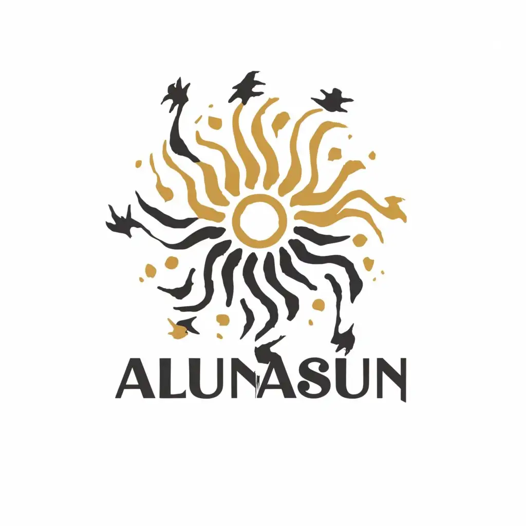 a logo design,with the text "AlunaSun", main symbol:Sun and Moon,Moderate,be used in Animals Pets industry,clear background