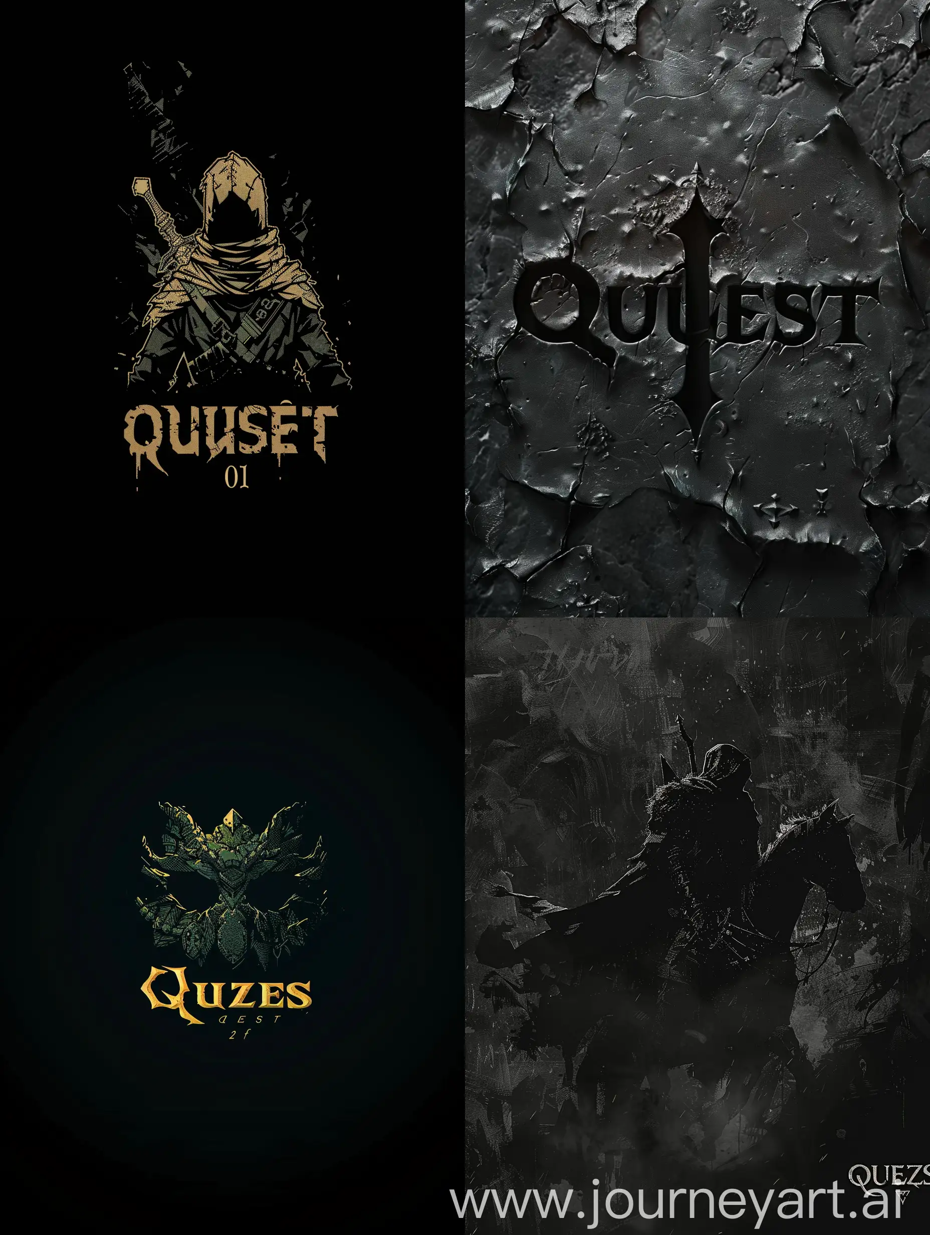 Generate a black wallpaper with some Quest.