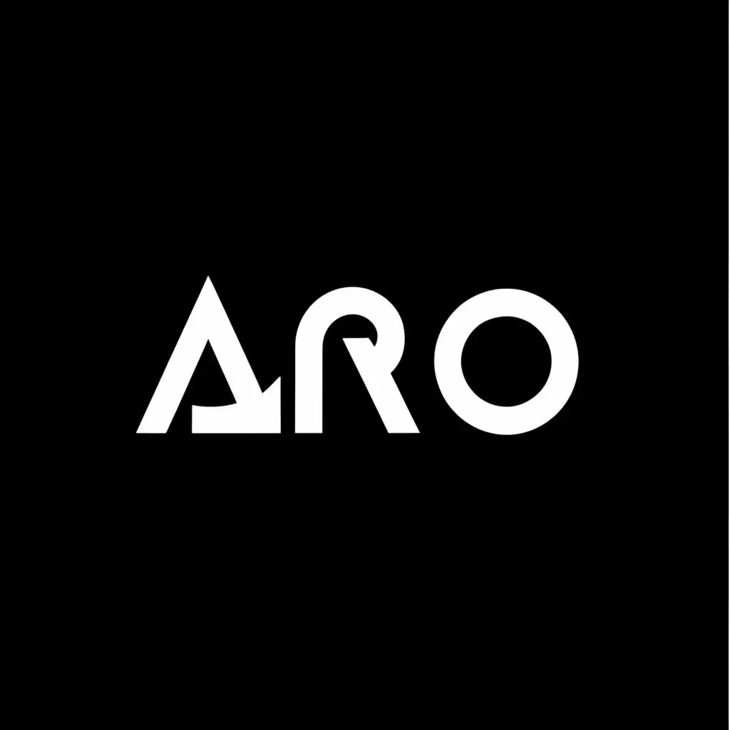 a logo design,with the text "Aro", main symbol:black backround, white Logo,Moderate,clear background