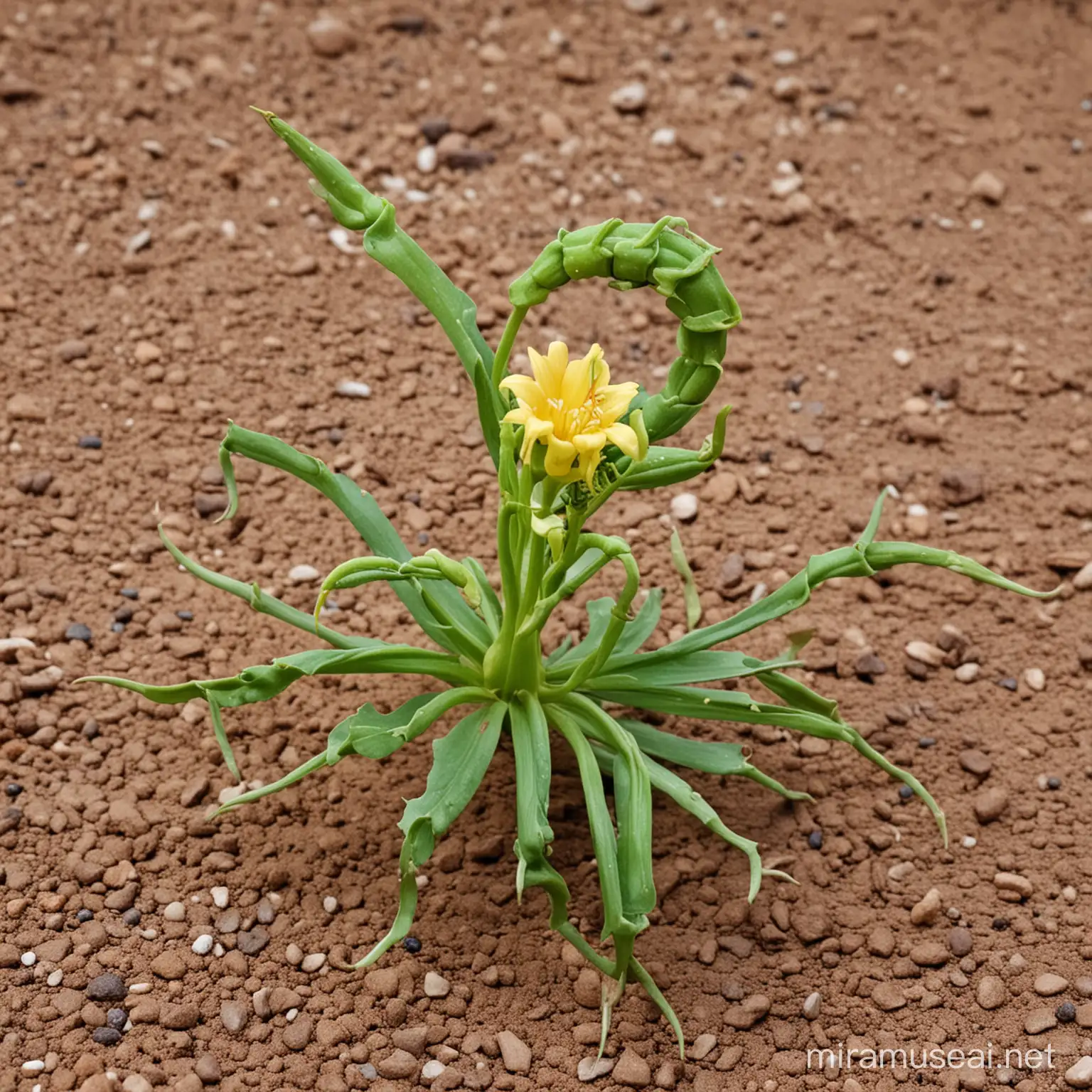 Vibrant Scorpion Flower Blossoming in Desert Oasis