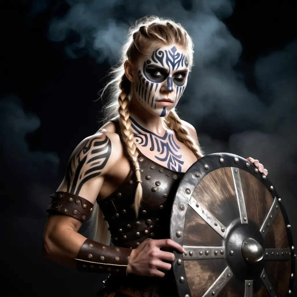Viking Shield Maiden Muscular Beauty Prepared for Battle