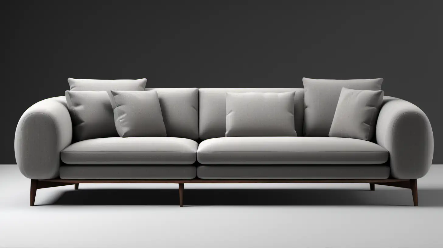 Modern Italian Sofa with PShaped Arm and CloudLike Sleeve Design