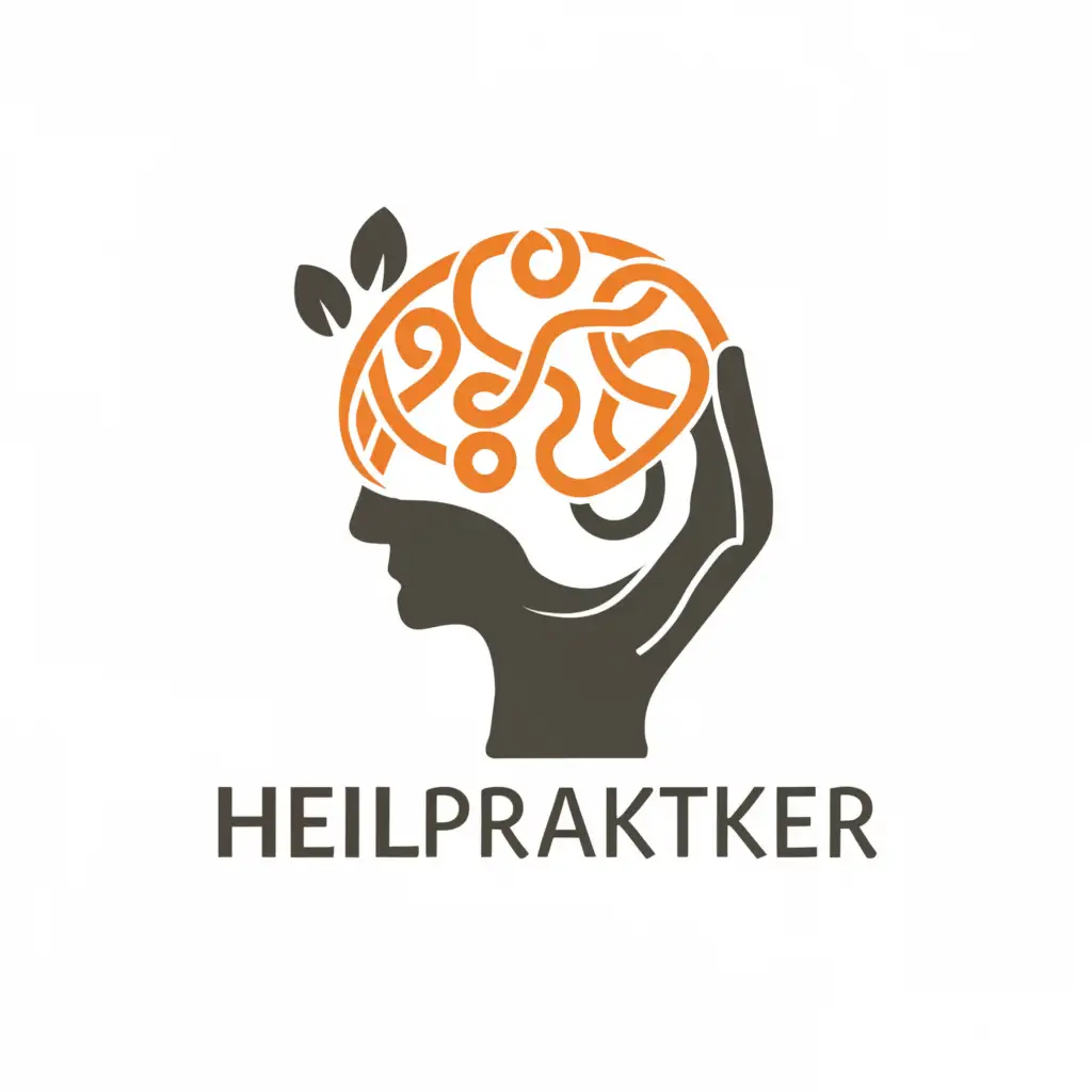 a logo design,with the text "Heilpraktiker", main symbol:humanbrain tree, hand, soul, heart, healing,Moderate,be used in Religious industry,clear background