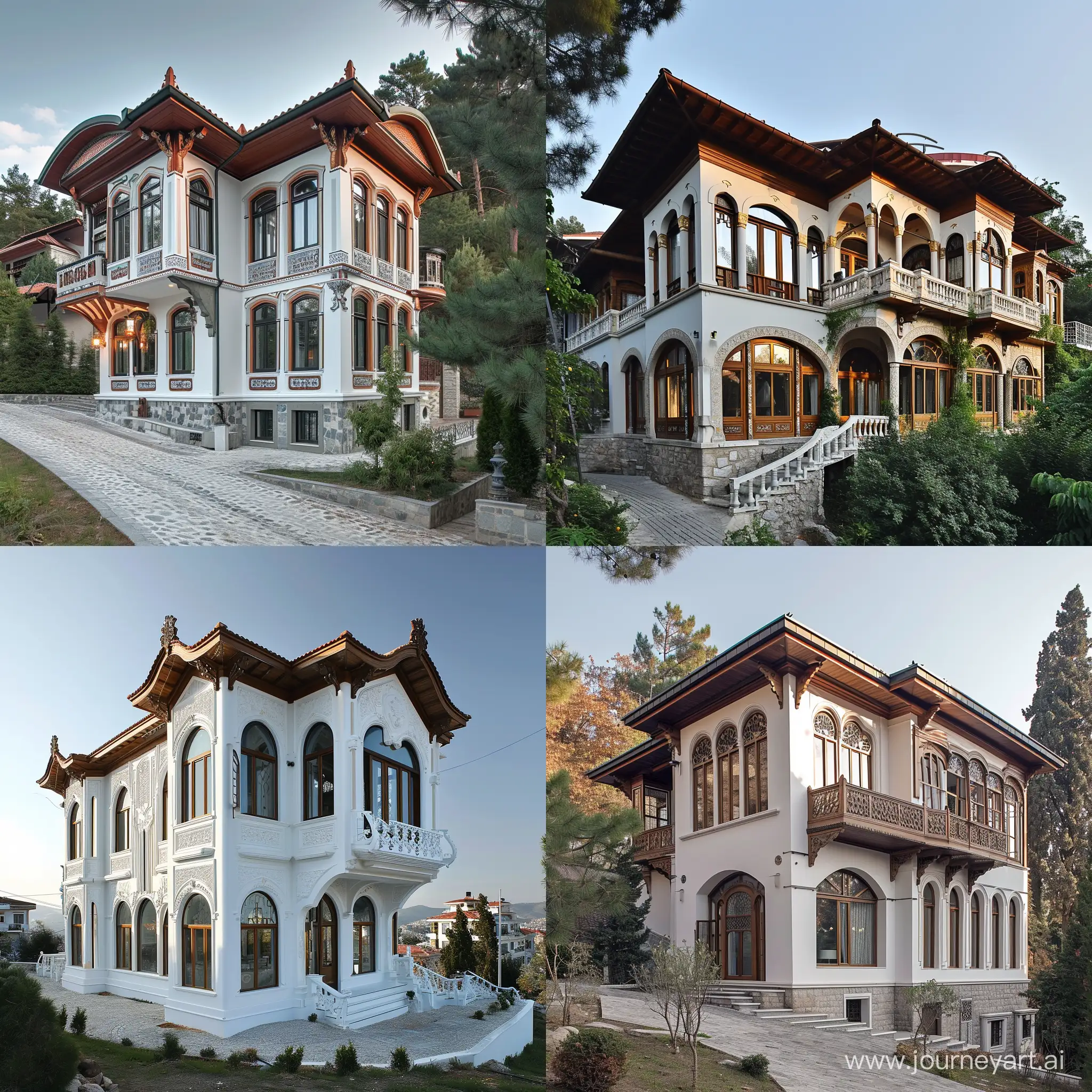 hafif eğimli arazide artneuve mimarisinde türk evi