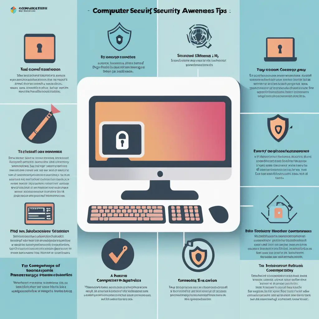 colored image: list of 7 computer security awareness tips