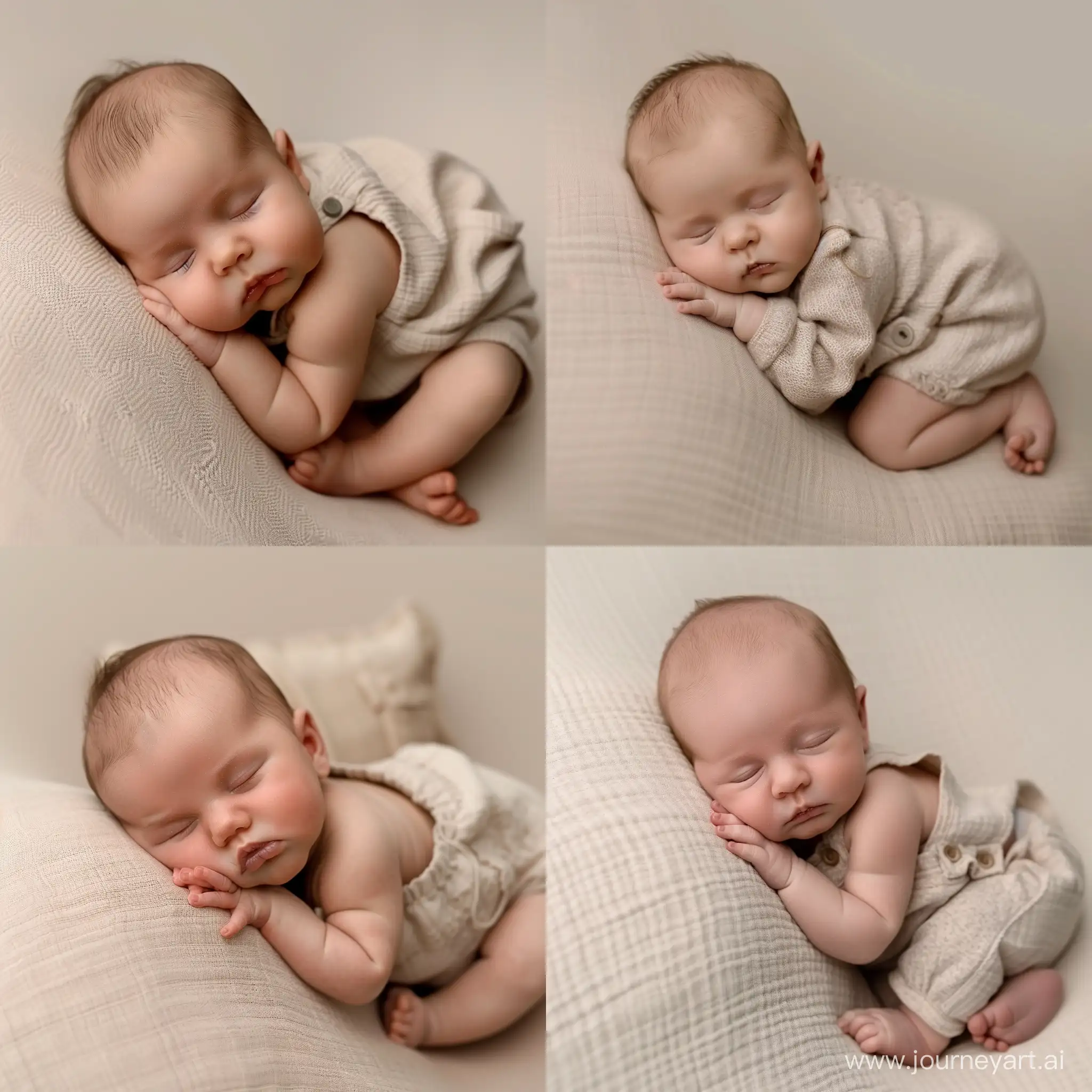 Peaceful-Sleeping-Newborn-Baby-in-Beige-Jumpsuit