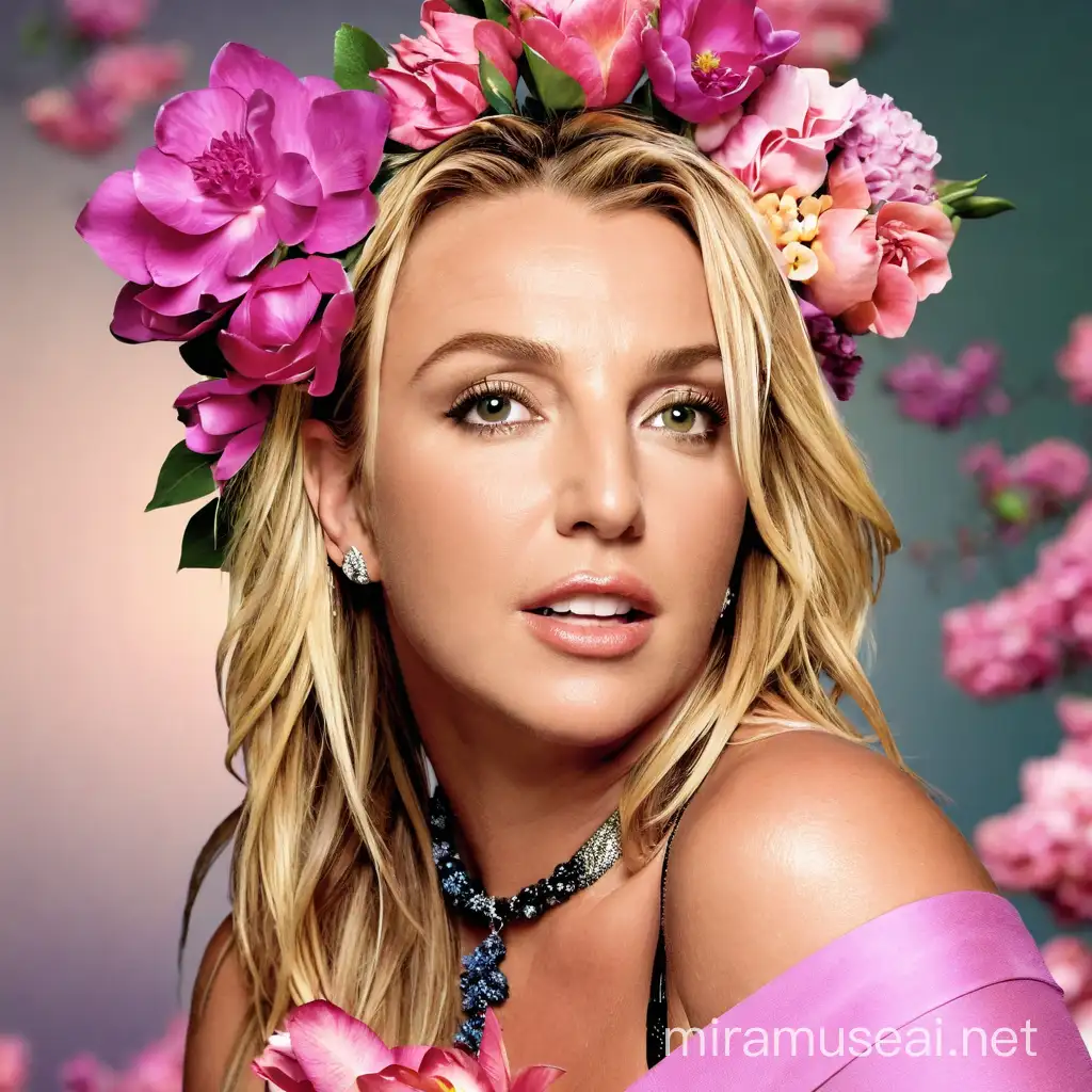 Britney Spears, humilhando, arranjo, floral
