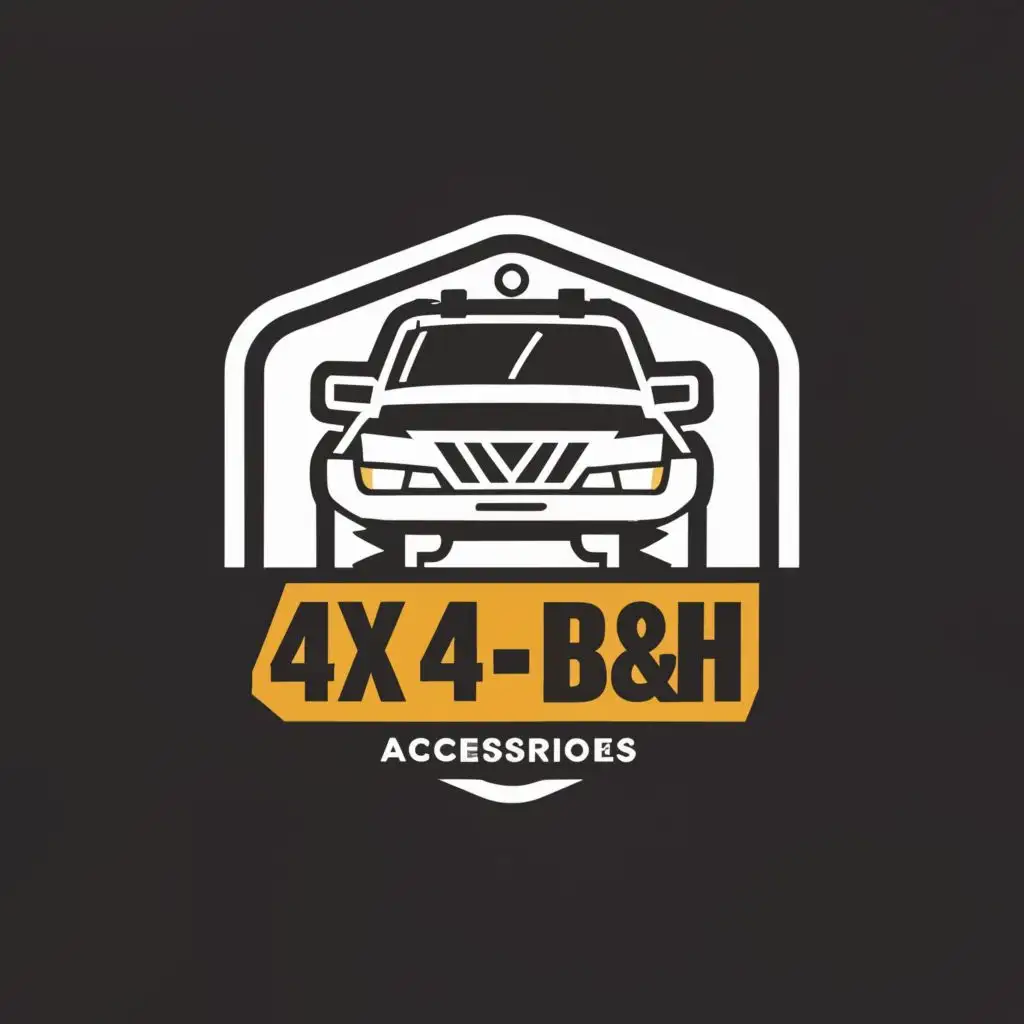logo, 4x4 accessories, with the text "4x4 B&H", typography