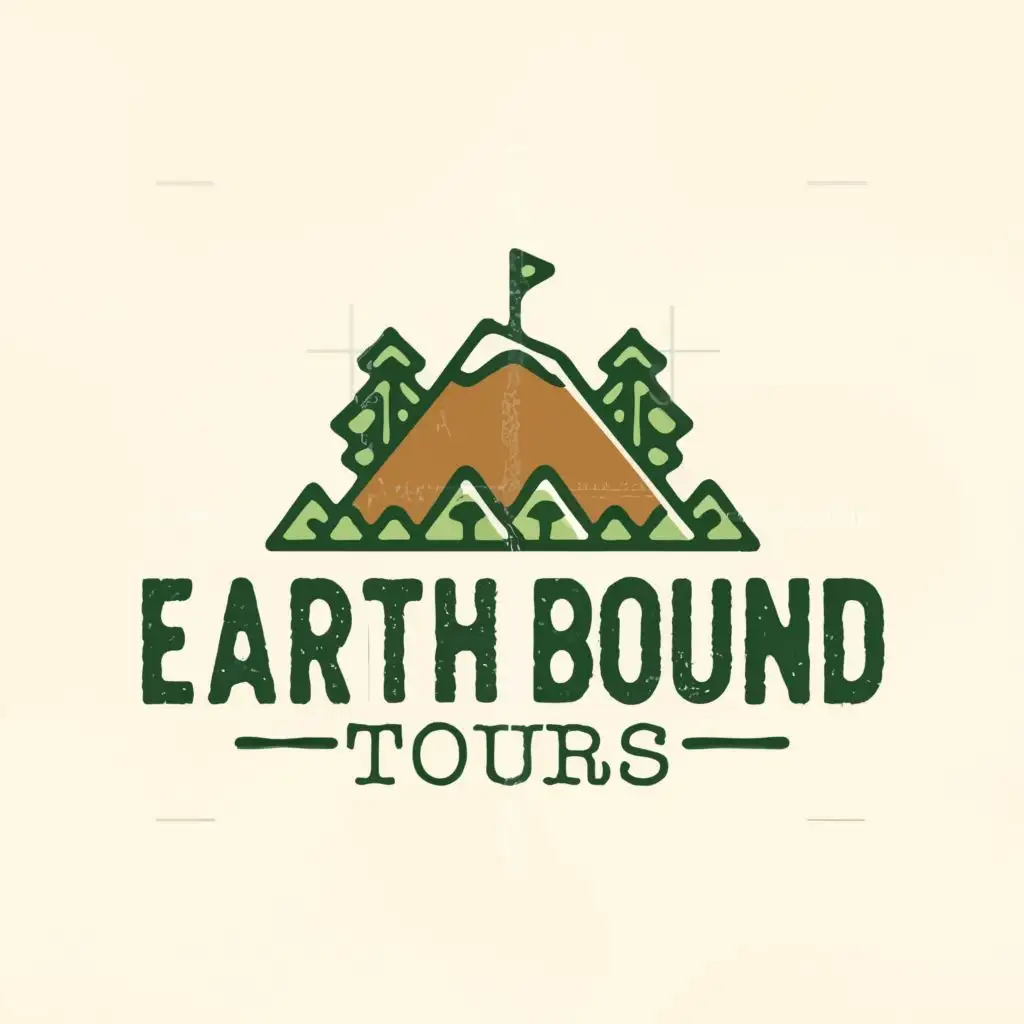 a logo design,with the text "Earth Bound Tours", main symbol:Mountainous greeenery, be used in Home Family industry
