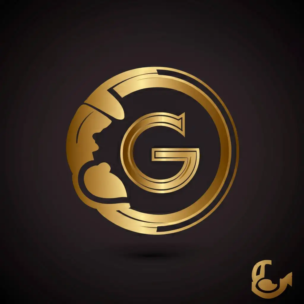 a logo design,with the text "G", main symbol:Gold, Round, circle, man in costume, spy,Moderate,clear background