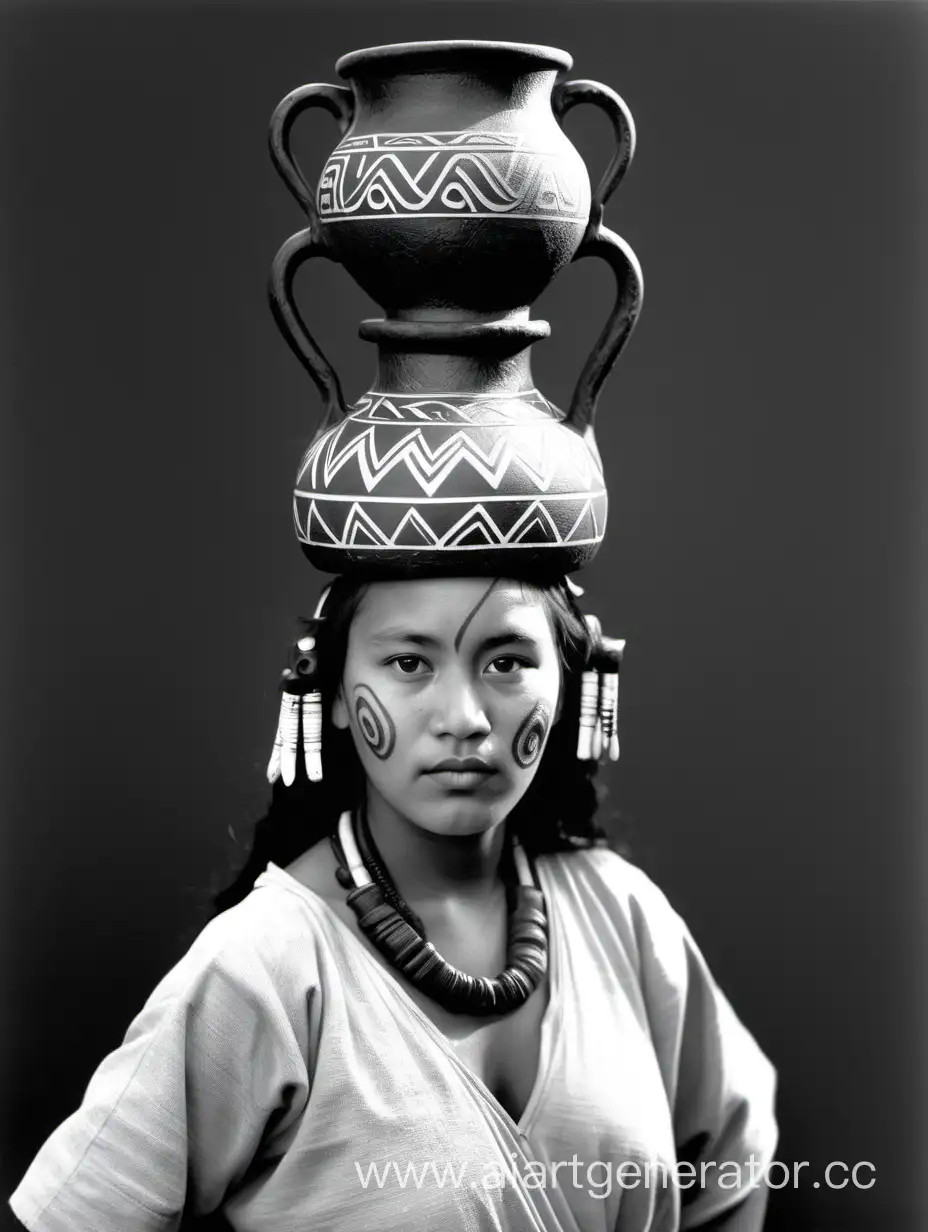 Maori-Tribe-Woman-Balancing-Jug-on-Head