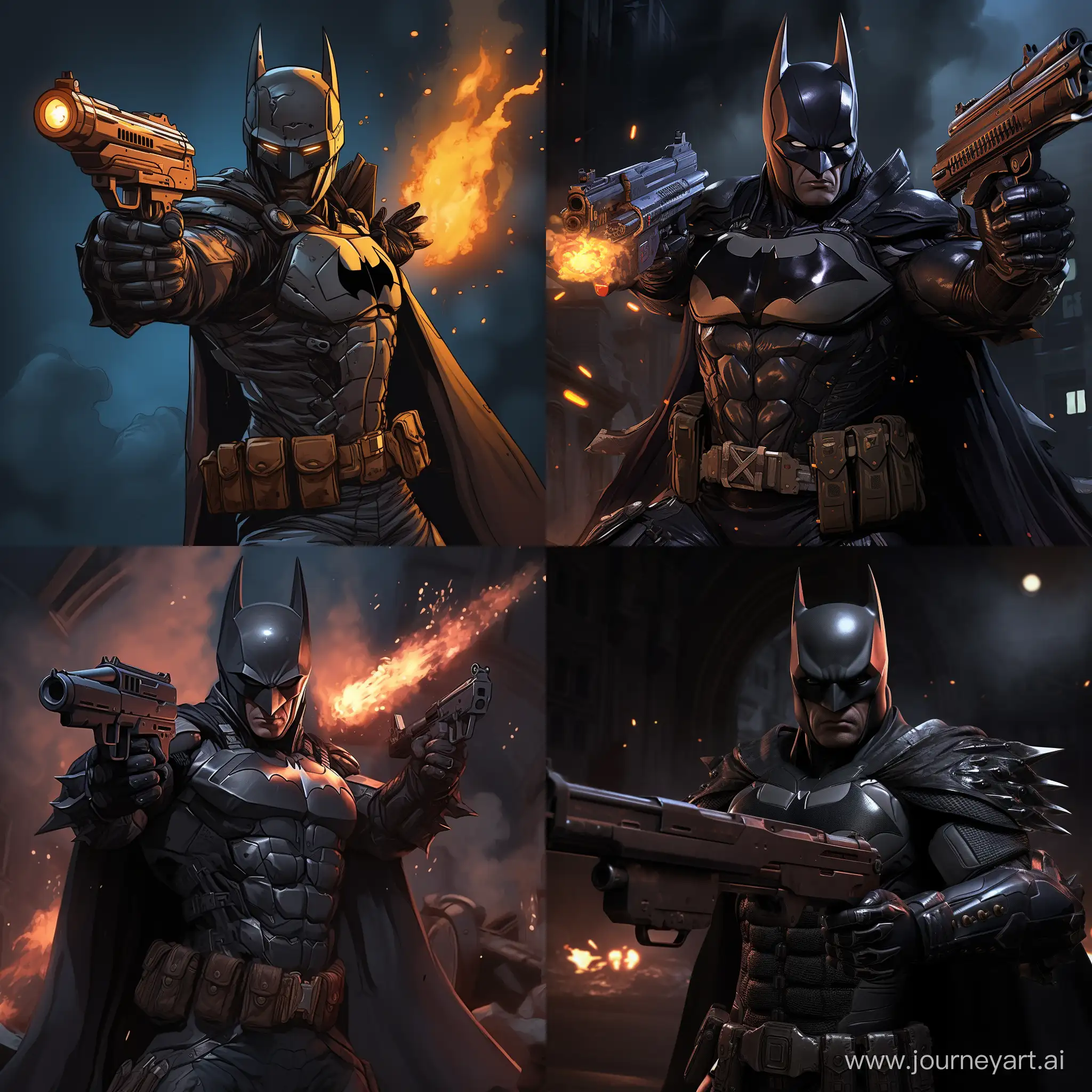 Superhero-Vigilante-Bat-Man-DualWielding-Pistols