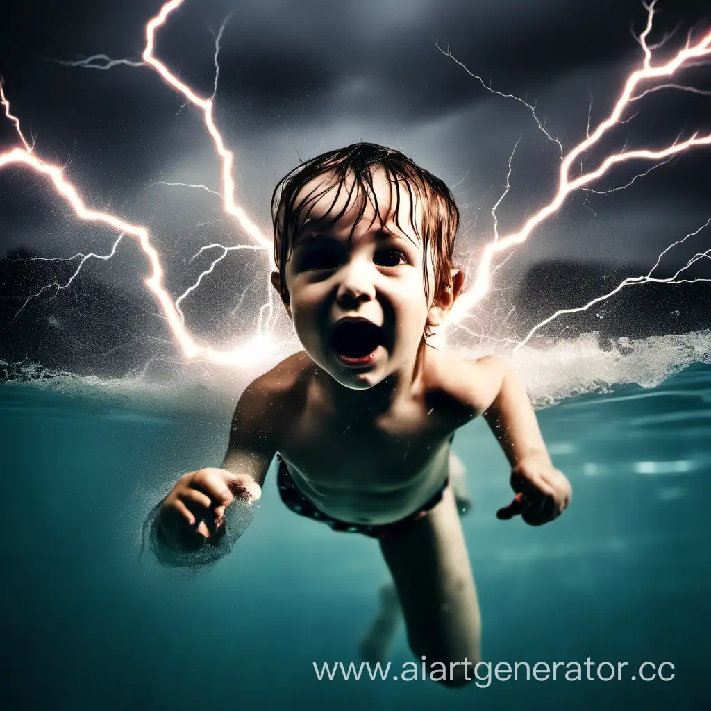 swimming child, epileptogenic discharge, lightning, fear
