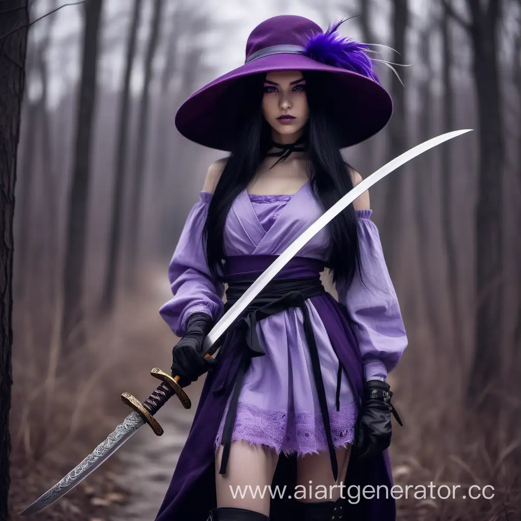 Elegant-Whitehaired-Swordswoman-in-Stylish-Purple-Attire