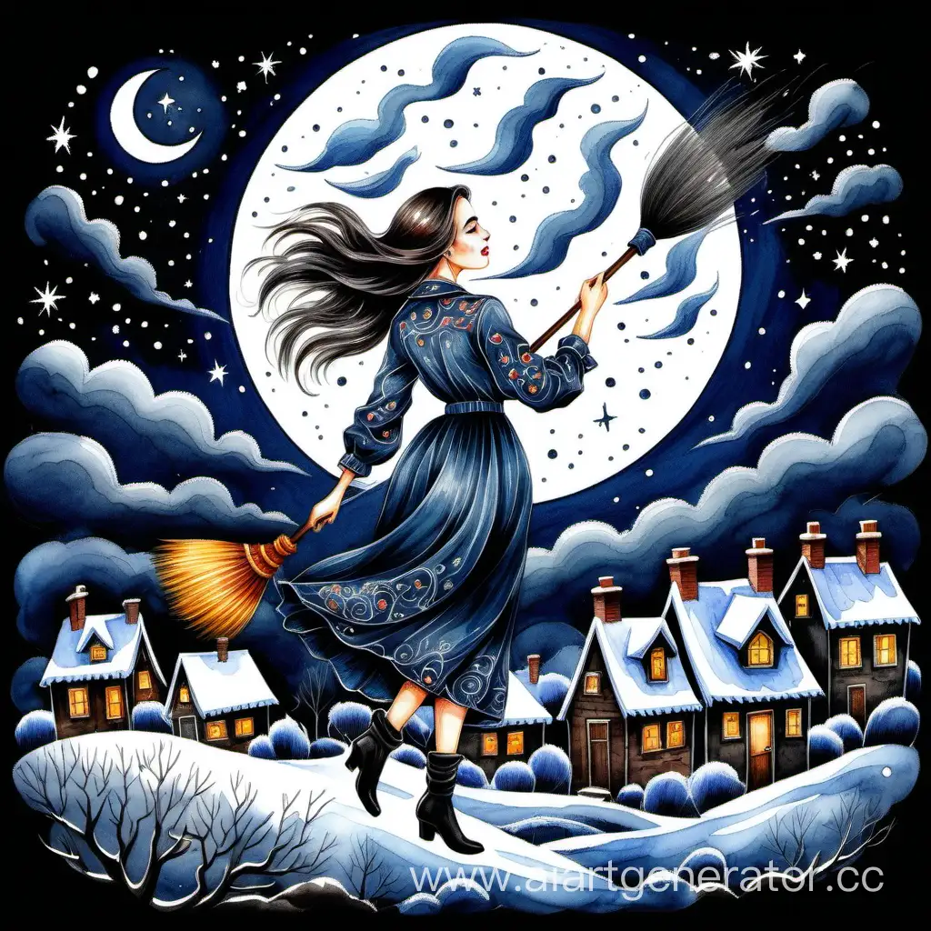 Night-Flight-Enchanting-Beauty-on-Broomstick-Against-Full-Moon