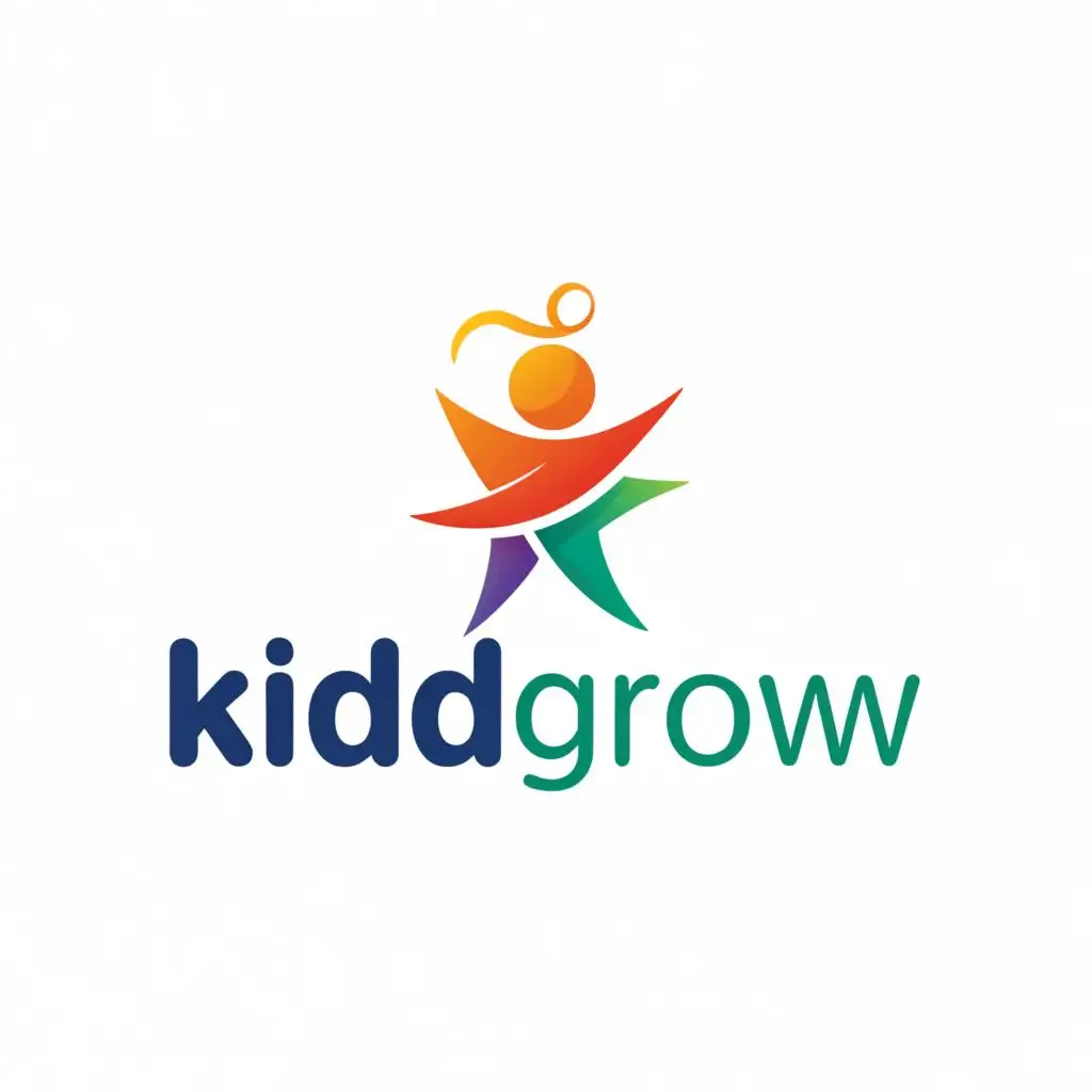 a logo design,with the text "KiddoGrow", main symbol:child health care,Moderate,clear background