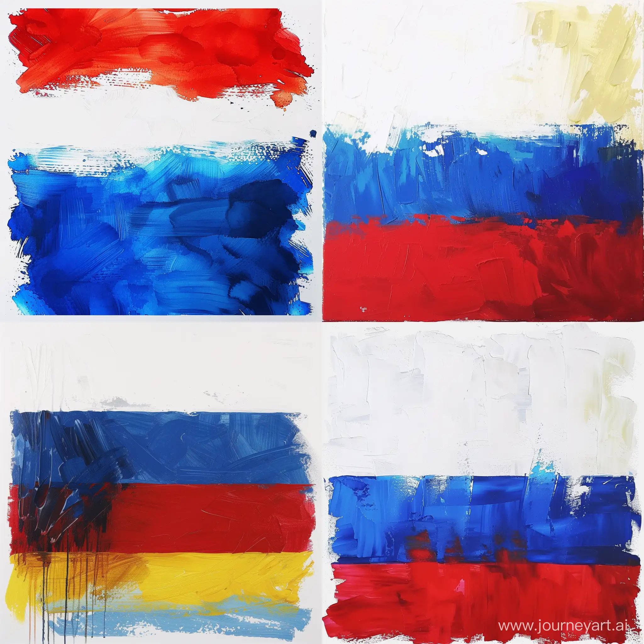 the flag of Russia painted on a white background
