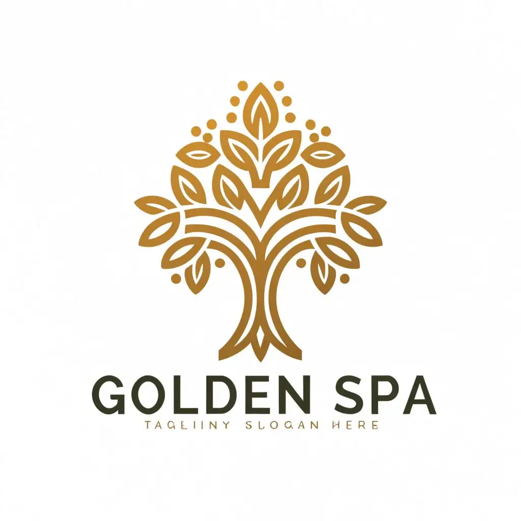 a logo design,with the text "Golden Spa", main symbol:icon,complex,be used in Beauty Spa industry,clear background
