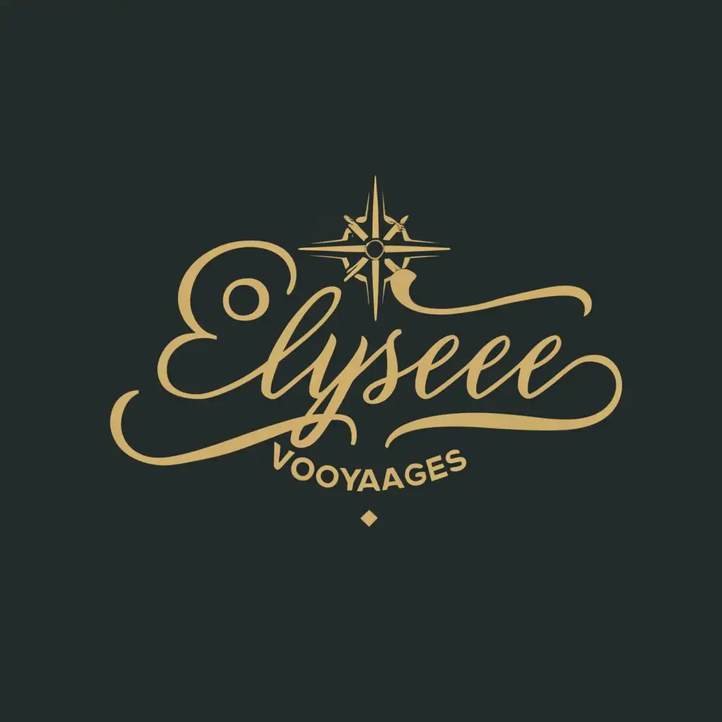 LOGO-Design-For-Elyse-Voyages-Luxurious-Gold-Travel-Symbol