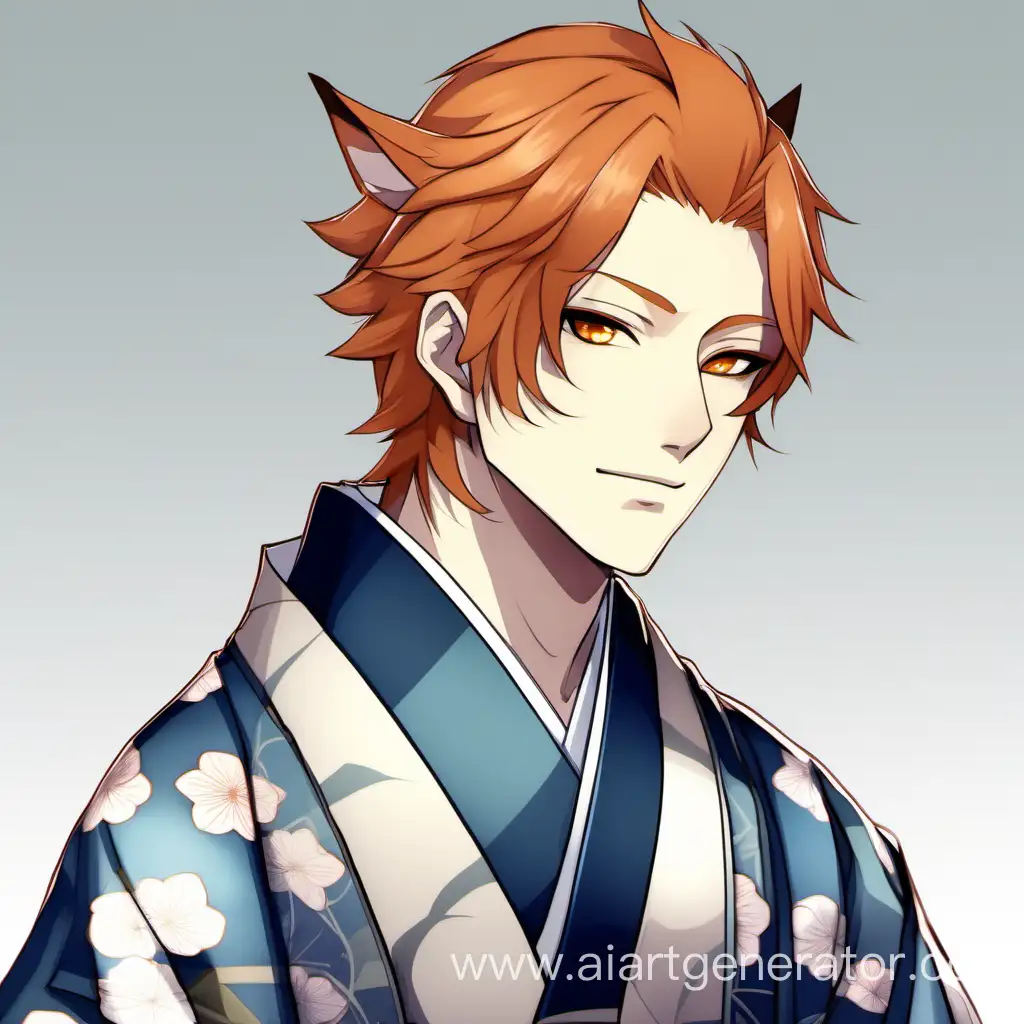 GingerHaired-Fox-Hybrid-Male-in-Traditional-Japanese-Kimono