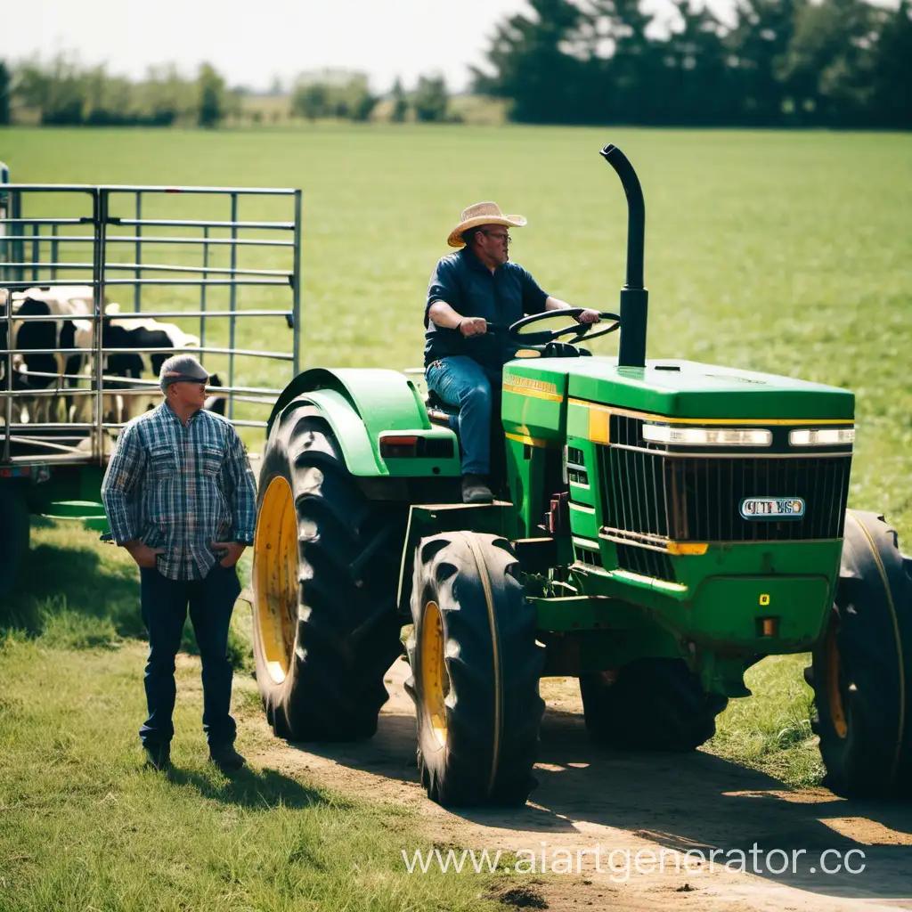 Farmers-with-Livestock-Two-People-and-a-Tractor-Transporting-Cows