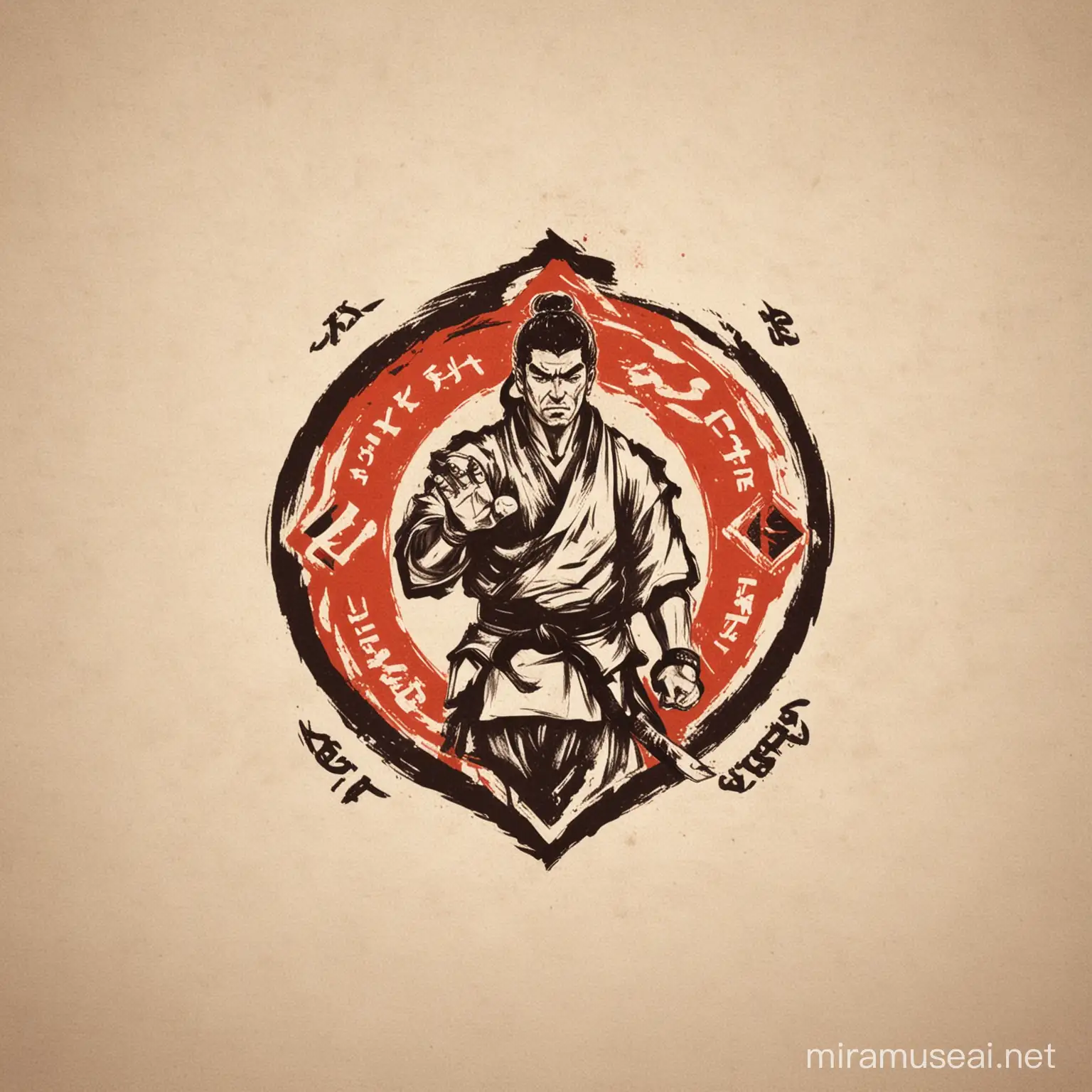 Dynamic Kyokushin Karate Combat Logo for Instagram