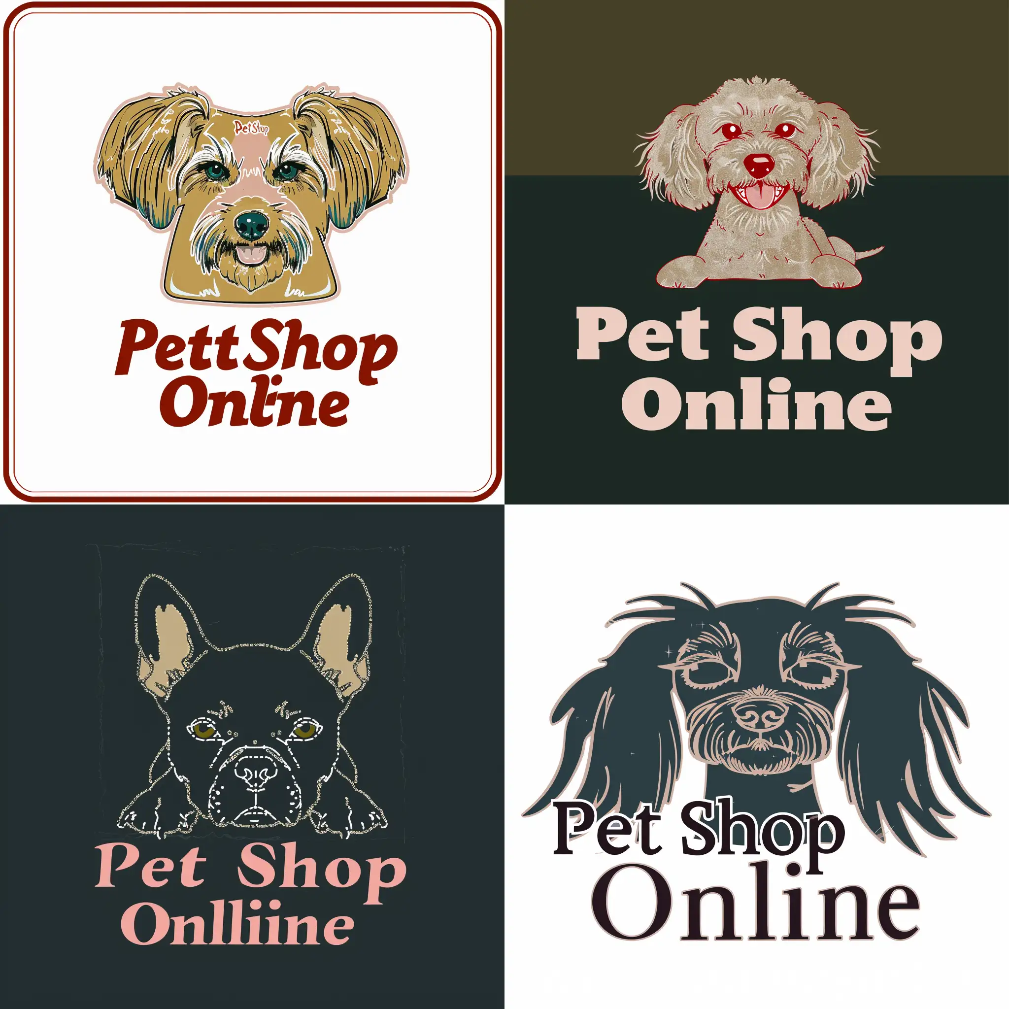 A logo write “PetShop Online” with a stylized dog