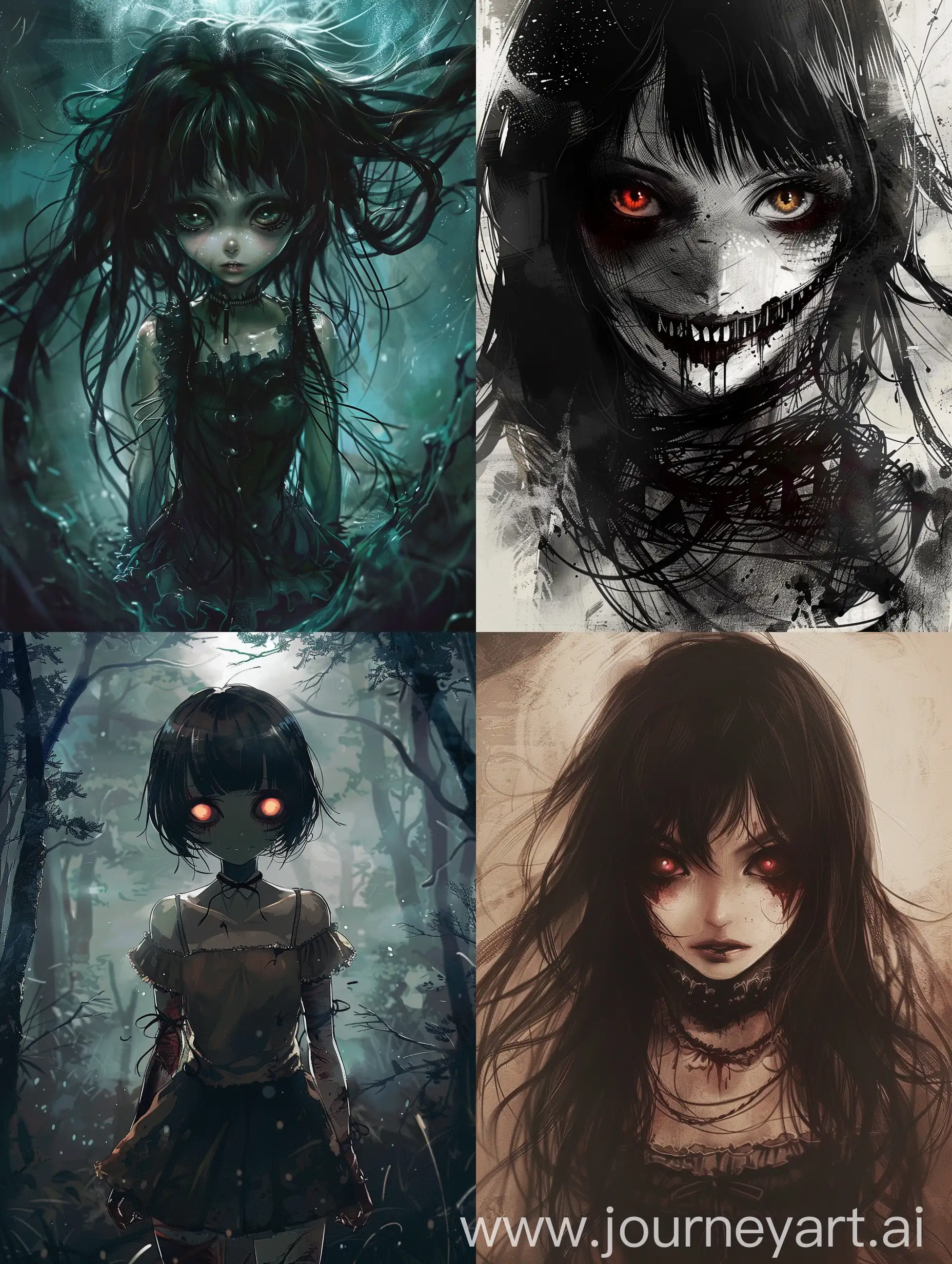 anime girl monster creepy dark horror