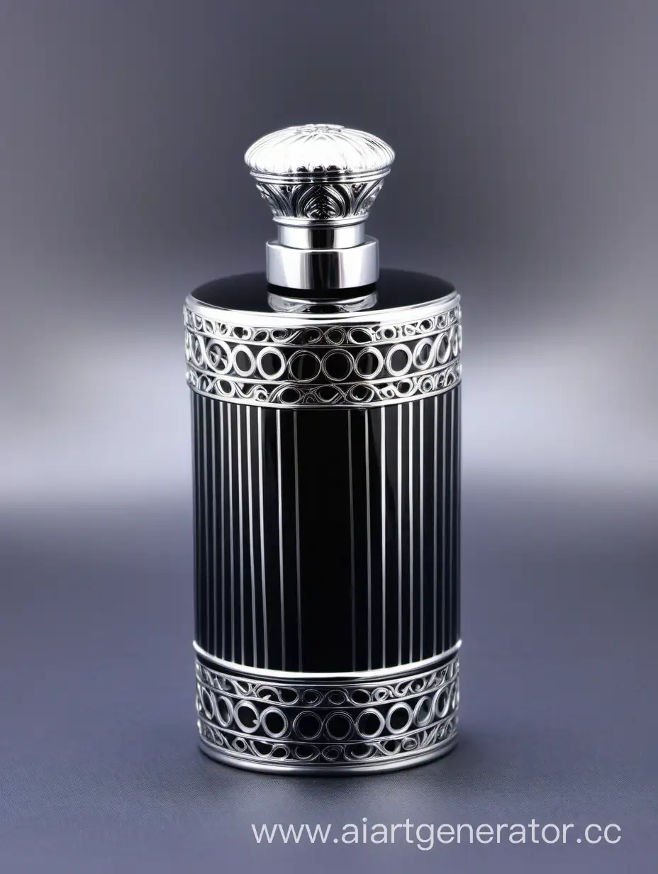 Luxurious-Zamac-Perfume-Bottle-Elegant-Black-and-Royal-Turquoise-Design-with-Silver-Accents