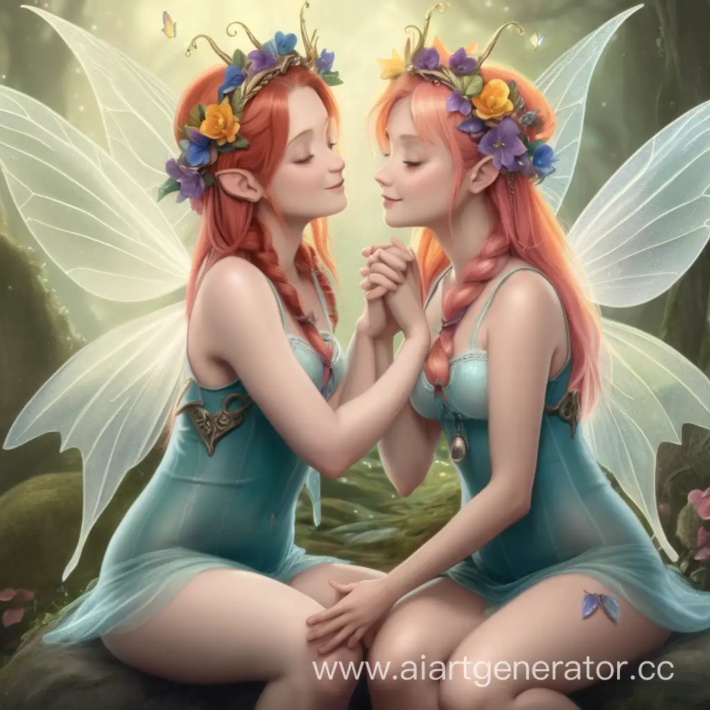 Enchanting-Love-Lesbian-Fairies-Embracing-in-a-Magical-Forest