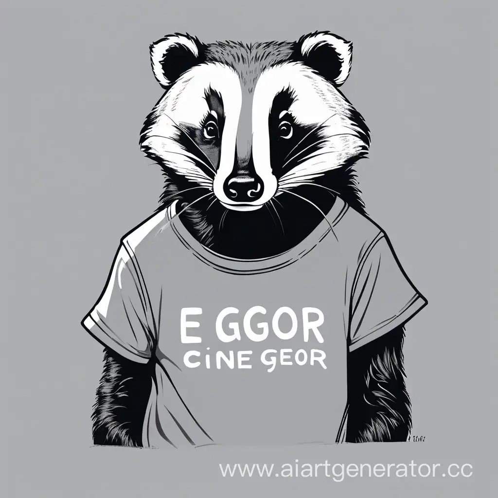 философ барсук с надписью на футболке cine_egor