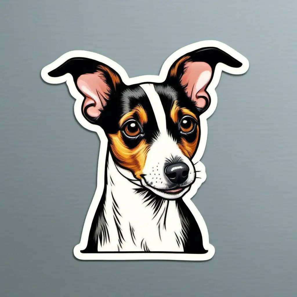 Playful Rat Terrier Sticker with Cheerful Expression