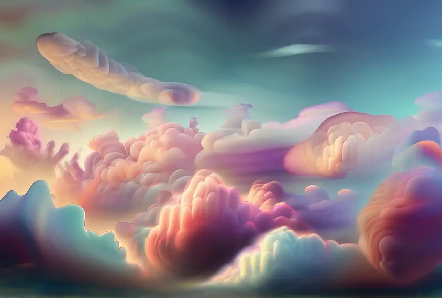 Ethereal Cloudscape Art Surreal Sky Imagery for Mindful Reflection