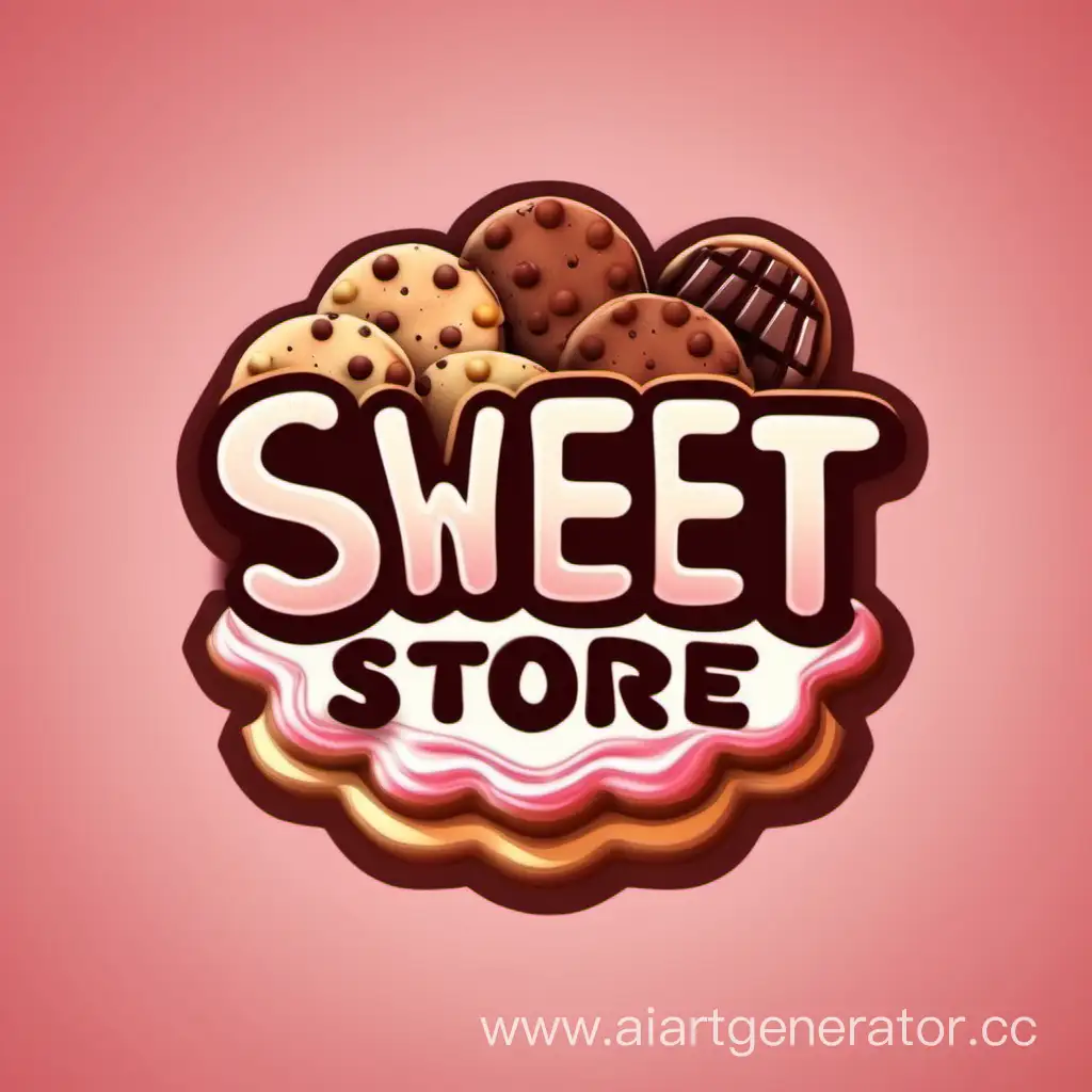 nice logo of sweet store, this is a company selling cookies and chocolate