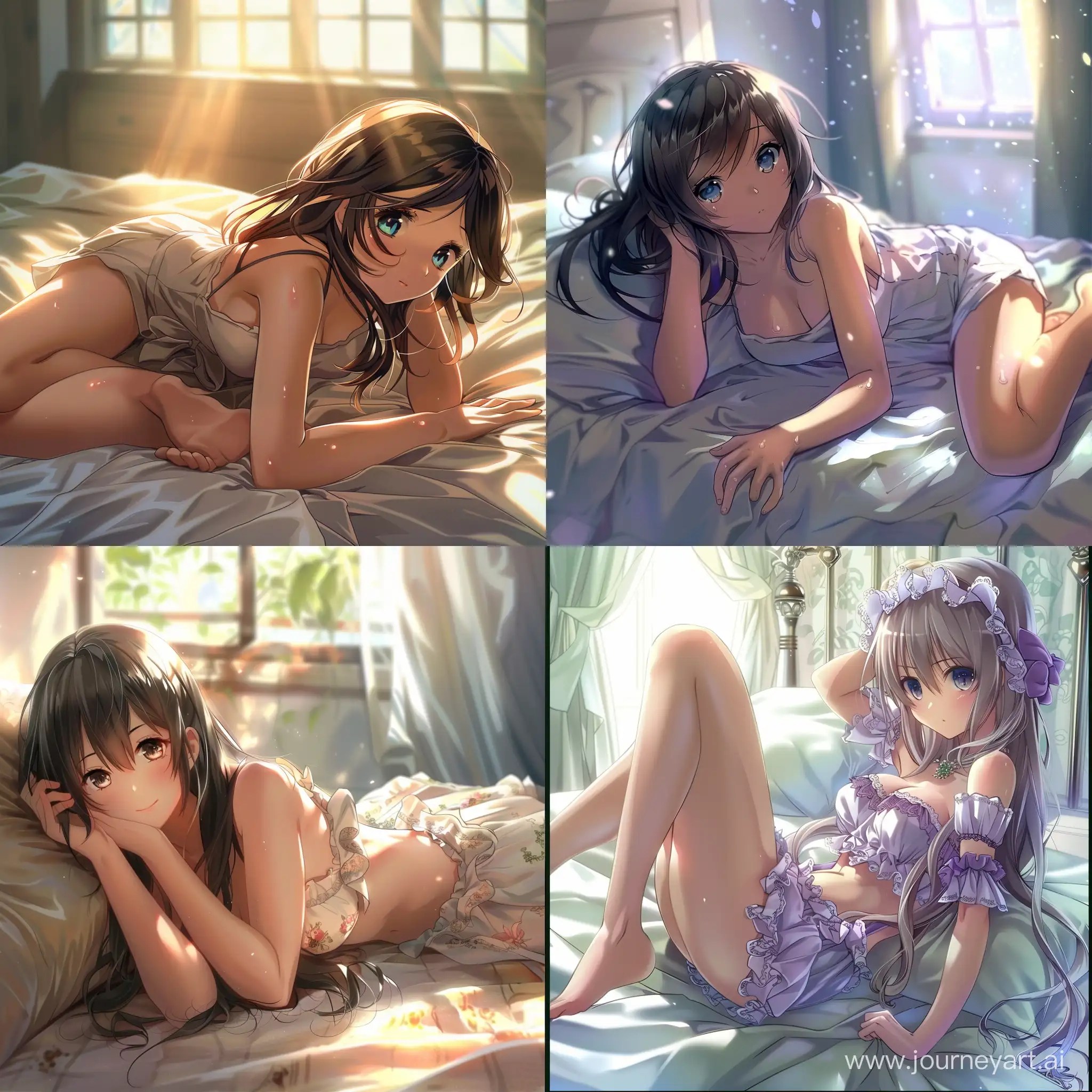 Anime-Girl-Relaxing-on-Bed-in-High-Definition-Anime-Style