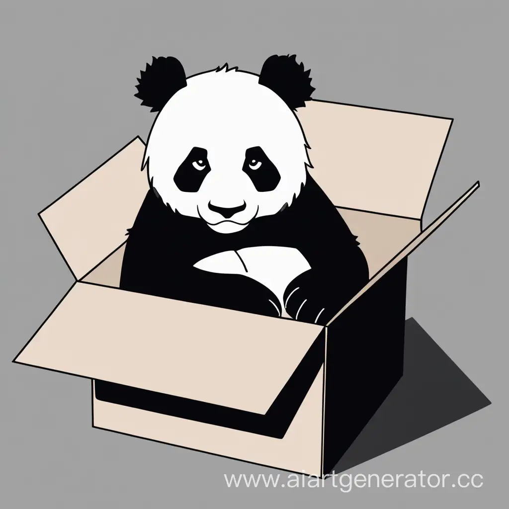 панда в коробке