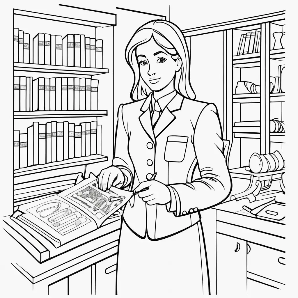 Profession Coloring Page Engaging and Simple Illustration for Relaxation