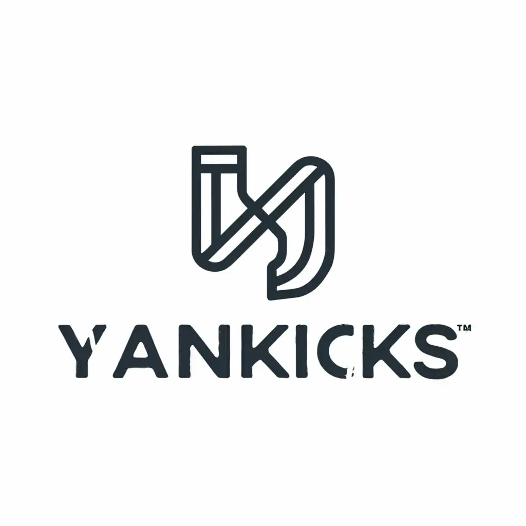 a logo design,with the text "YANKICKS", main symbol:Shoes,Minimalistic,clear background