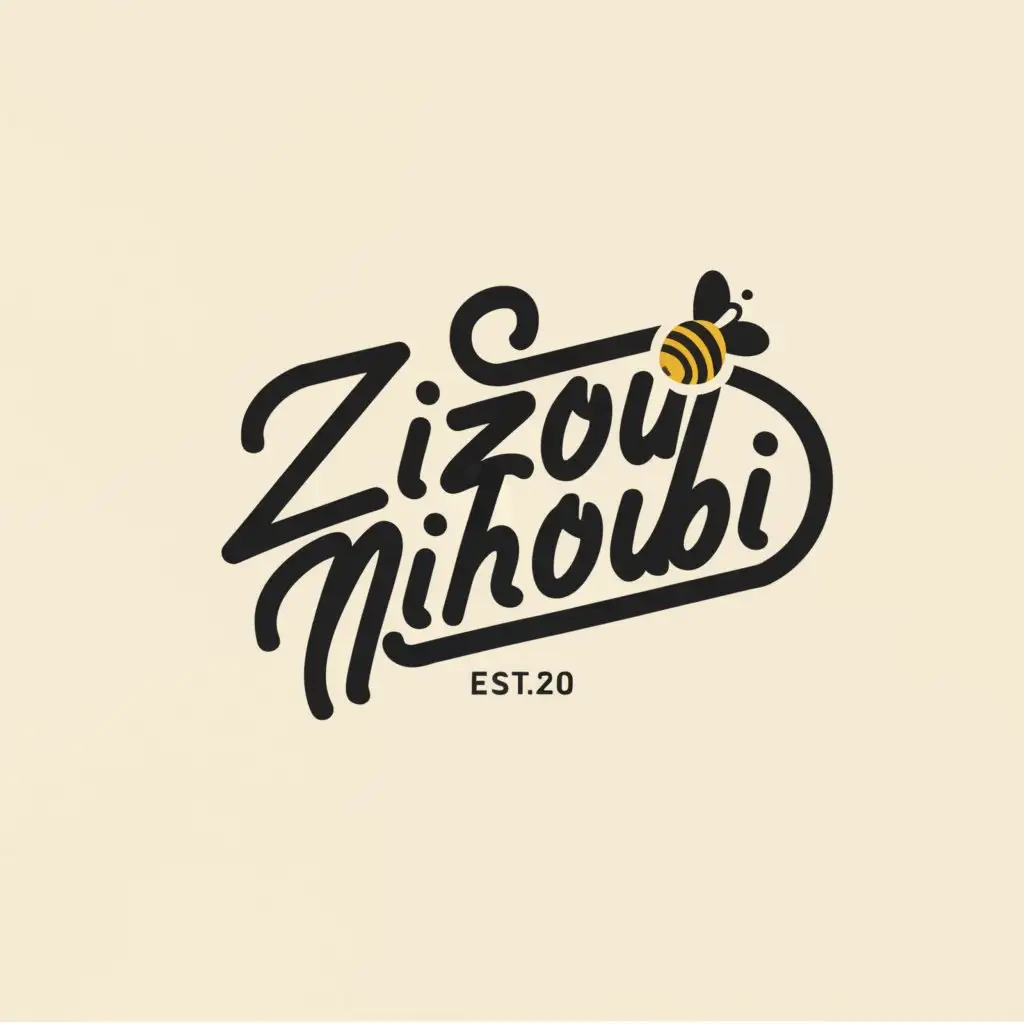 a logo design, with the text 'Zizou Mihoubi', main symbol: Bee, Moderate, to be used in Animals Pets industry, clear background