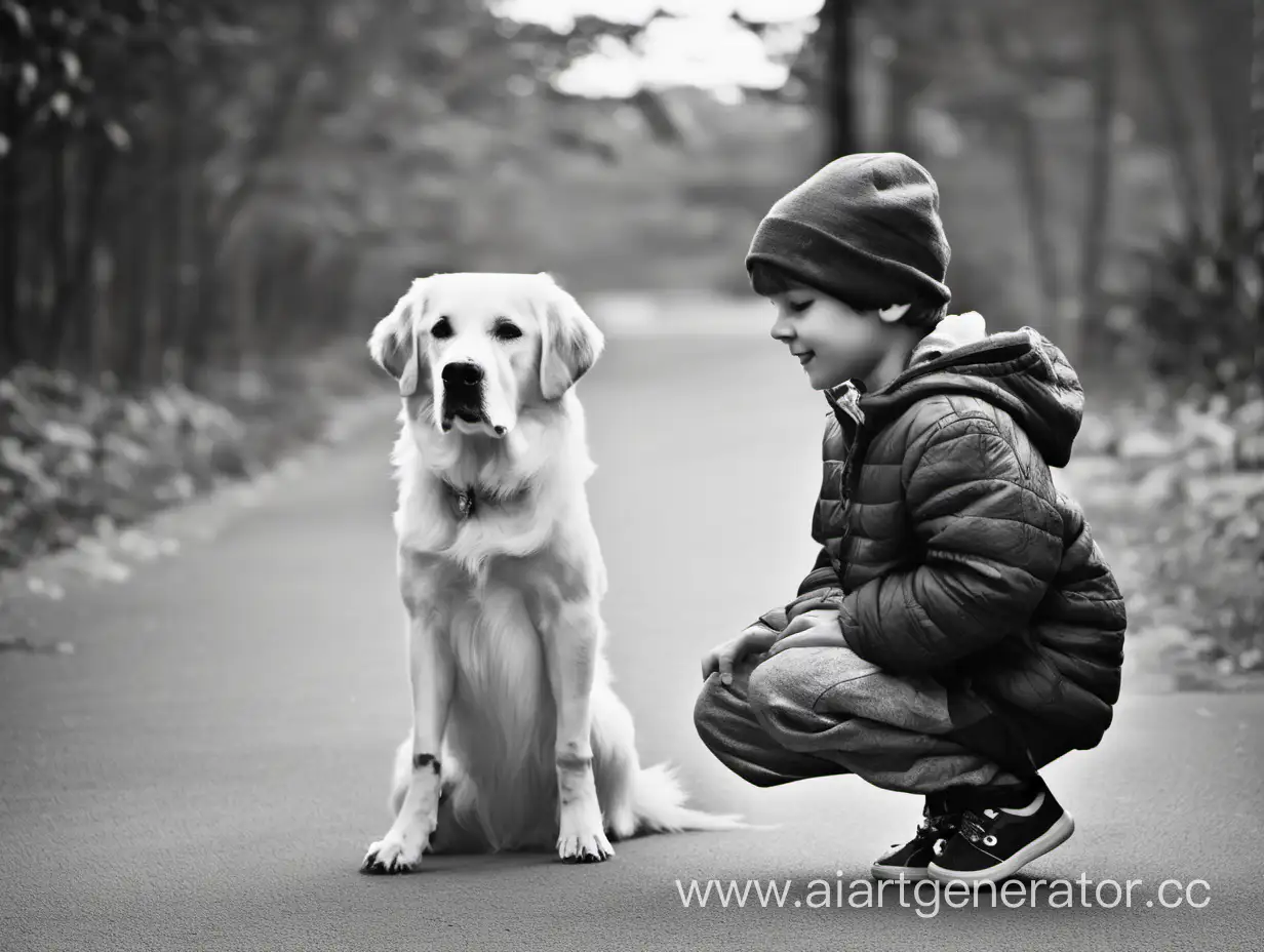 Dog and boy