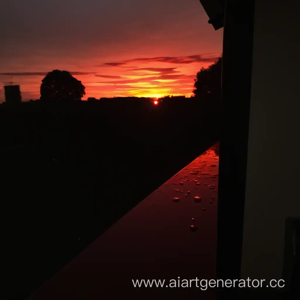 Vivid-BloodRed-Sunset-Over-Summer-Landscape