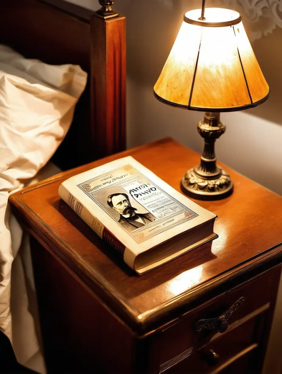 Anton Pavlovich Chekhov Book on Nightstand Literary Inspiration at Rest