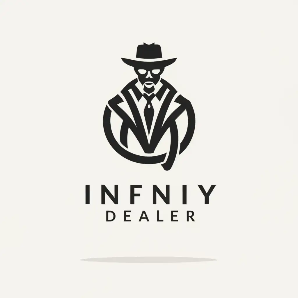 a logo design,with the text "Infinity.dealer", main symbol:Man’s Clothes,Moderate,clear background