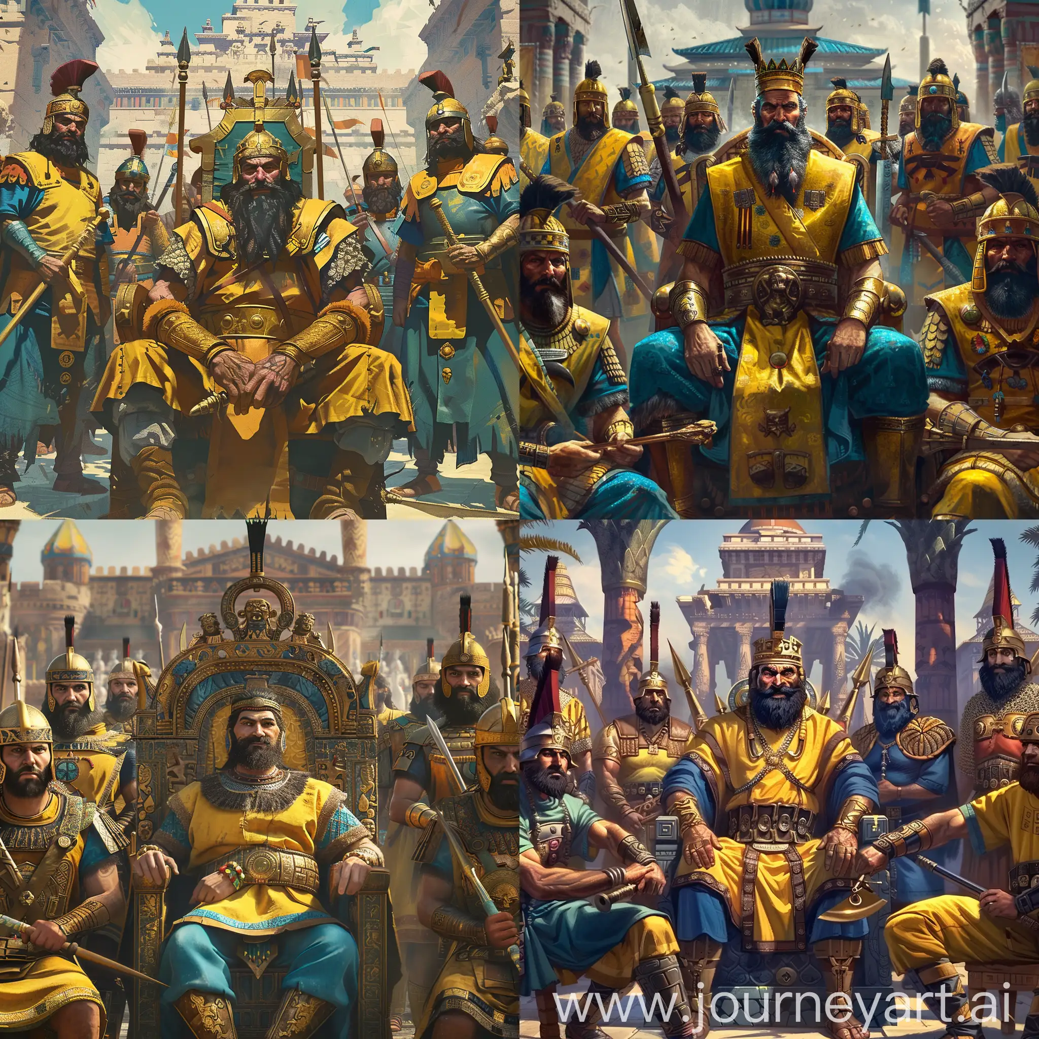Scythian-King-on-Imperial-Throne-Surrounded-by-Warriors