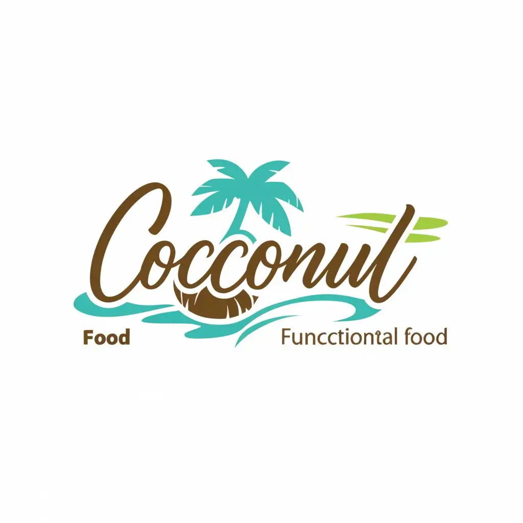 a logo design,with the text "Coconut", main symbol:food and functional food from coconut,Moderate,clear background