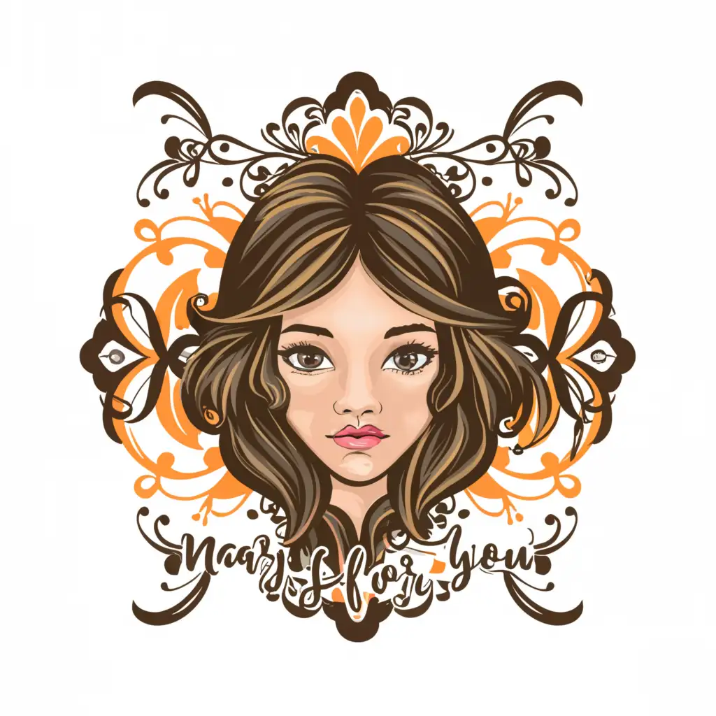 a logo design,with the text 'Mary shop for you', main symbol:a dark haired girl/face,complex,clear background,MAKE MUCH MORE FROFESSIONAL EYE CATCHING