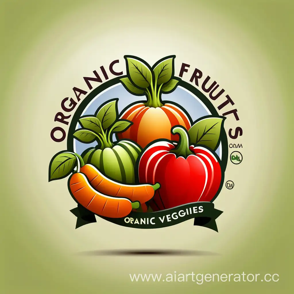 logo of a company "Organic Fruits & Veggies"  that sells healthy vegetables and fruits
