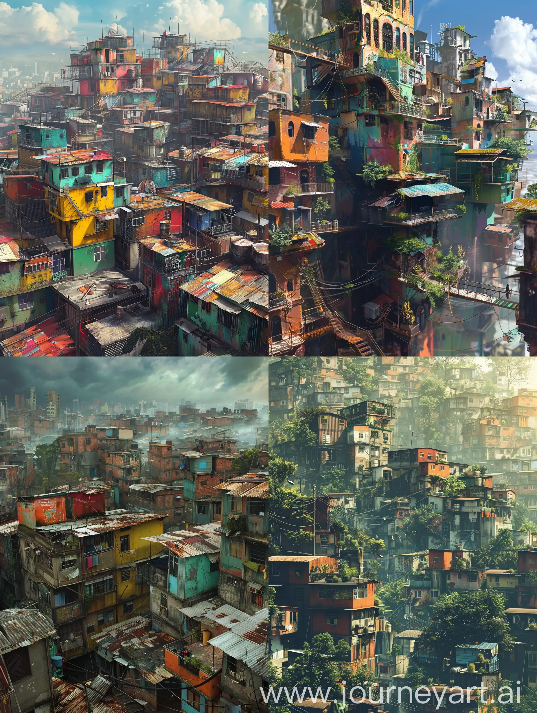 Fantasy-Slum-Neighborhoods-in-Cityscape-Vibrant-and-Evocative-Urban-Scenes